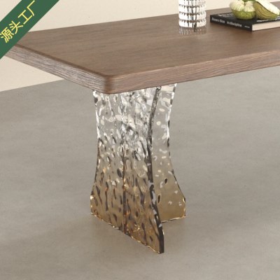 水波纹桌腿定制渐变石头纹亚克透明桌角岛台餐桌悬浮支架工厂