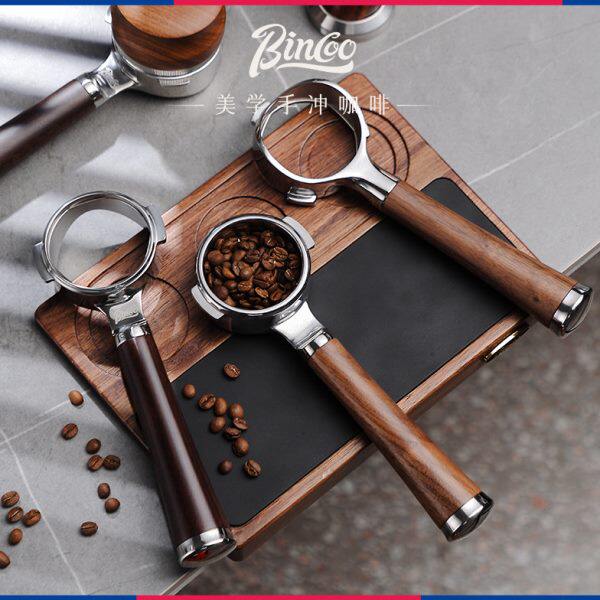 Bincoo臻香咖啡机无底手柄51/58mm意式咖啡机改装无底胡桃木把手