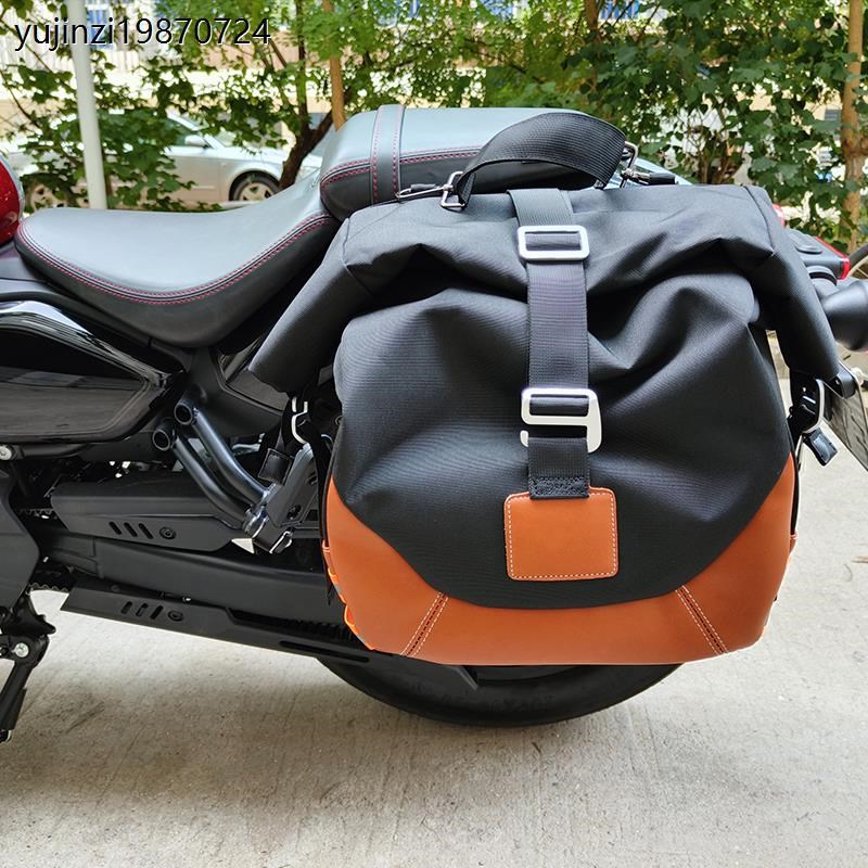 适用春风450CLC边包摩托车侧边箱帆布覆古改装护杠靠背款快拆