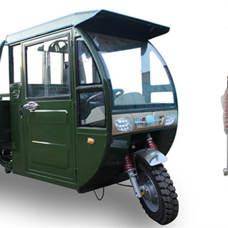 电动/燃油全篷车/半封闭三轮前减震总成三轮车加车棚改装前叉轮胎