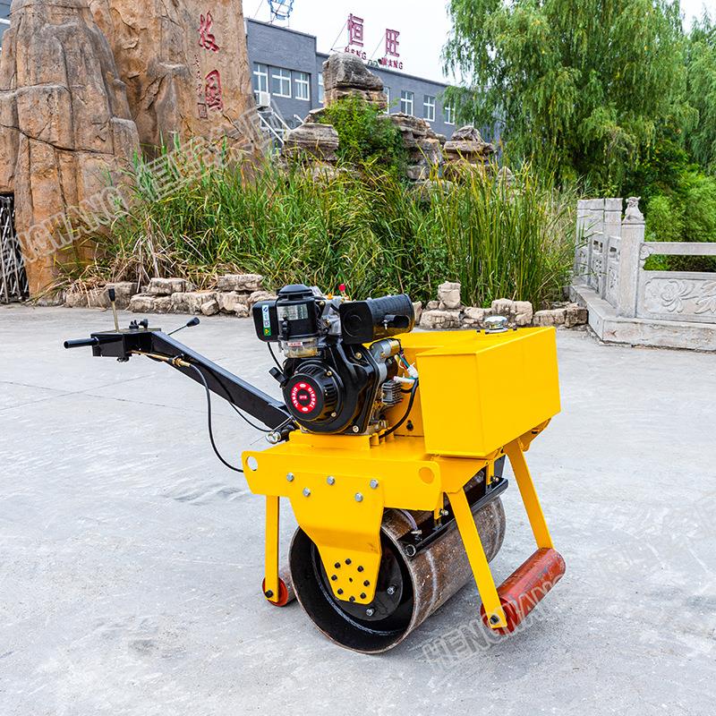 厂家直销小型手扶压路机单轮手推压土机单轮双钢轮液压震动压路机