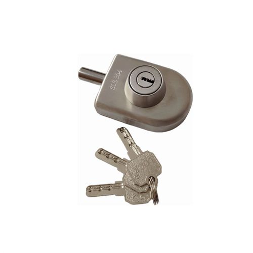 有框玻璃门锁地插销免开孔地锁不锈钢锁单门双开门木门锁