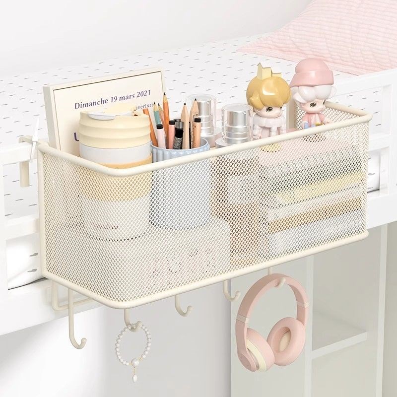 宿舍床边挂篮床头置物架上铺神器学生寝室宿舍好物免打孔收纳篮子