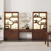 新中式 茶室置物架展示架禅意隔断柜 博古架实木多宝阁书架实木中式