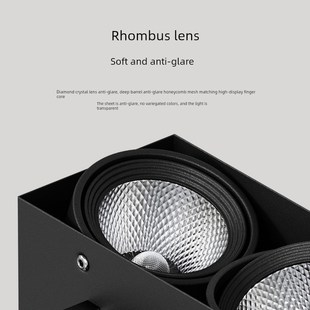 方通Bold灯方形专用灯铝方形Led方形双头表面安装 格栅筒灯射灯嵌