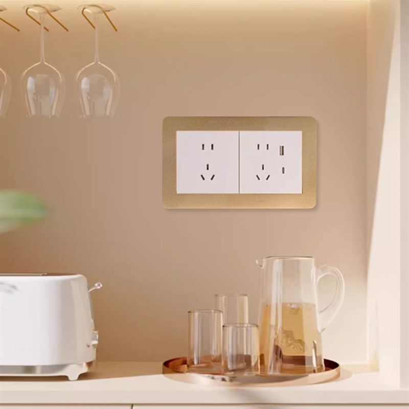 开关边框套装饰墙贴电源插座遮挡86面板家用美化太空铝遮丑保护套