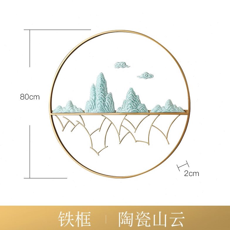新中式家居餐厅禅意墙壁挂饰玄关墙面装饰品客厅铁艺墙上创意挂件