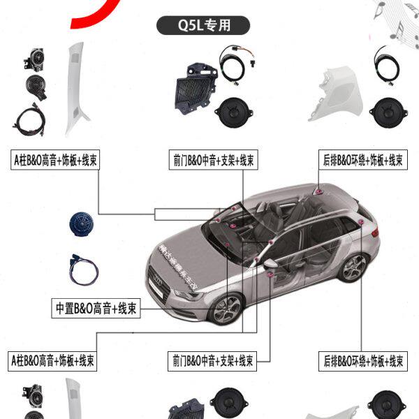适用奥迪A4LA5S4S5Q5LA6L改装汽车喇叭B&O高音低音环绕音响升级