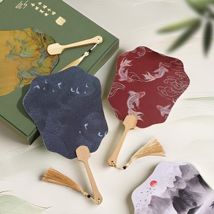 国潮文创商务伴手礼笔记本套装 礼盒书签扇子U盘定制全套刻字印log