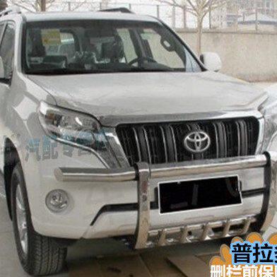 03-19霸道前保险杠普拉多护栏不锈钢一体前杠改装专用防撞护杠