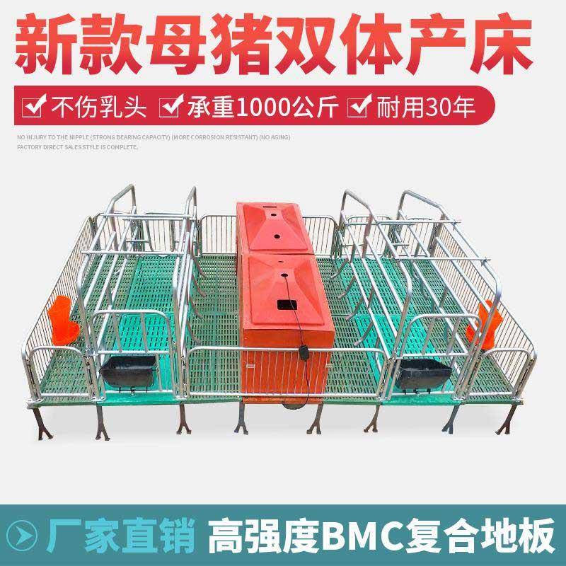 母猪产床热镀锌双体母猪分娩床小猪保育床复合产床产保一体产床