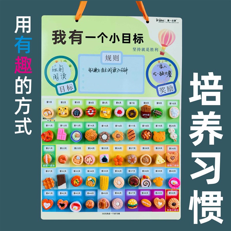 好习惯培养成长自律表反复粘贴小A目标神器奖励记录积分墙贴计划