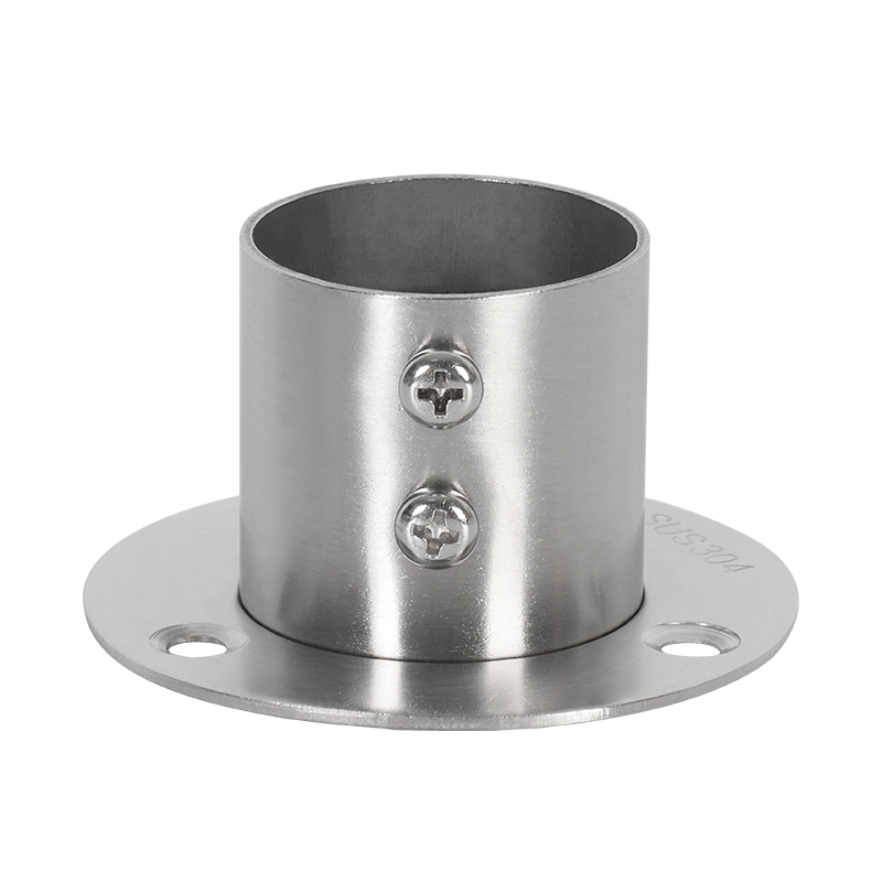 加宽加大304i不锈钢圆管座法兰底座晾衣挂衣杆固定托座50/51/38