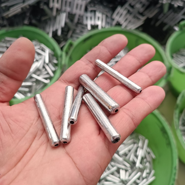 空心铅坠通芯坠6-8厘r米带孔撒网铅坠网坠子网渔圆柱底脚钓鱼