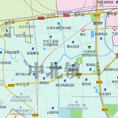 西青区行政折叠地图1.15m贴画天津市行政交P通区域颜色划分现货