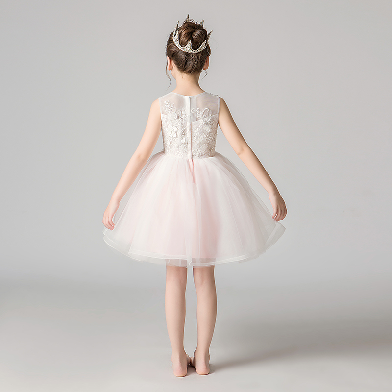 公主裙女童蓬蓬纱生日小女u孩花童主持人儿童钢琴演出服礼服短款