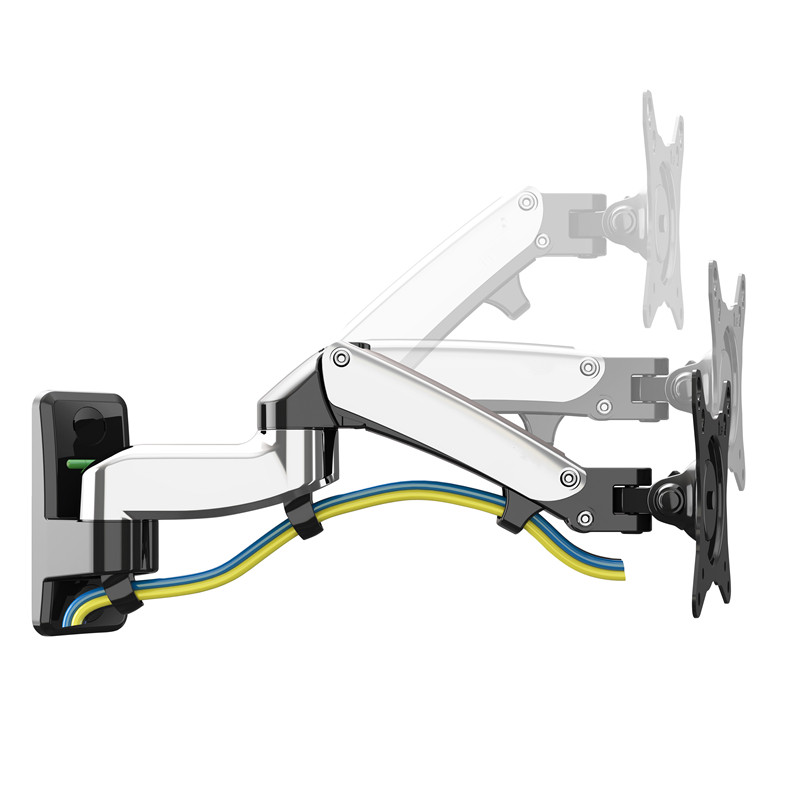 17-27寸e显示器通用加长壁挂架气压式万向旋转拉伸升降显示器支架