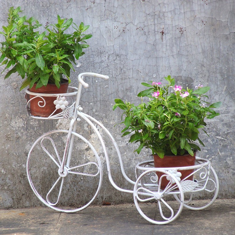 铁艺自行车花架子欧n式创意单车文创店商场店铺橱窗装饰户外花架