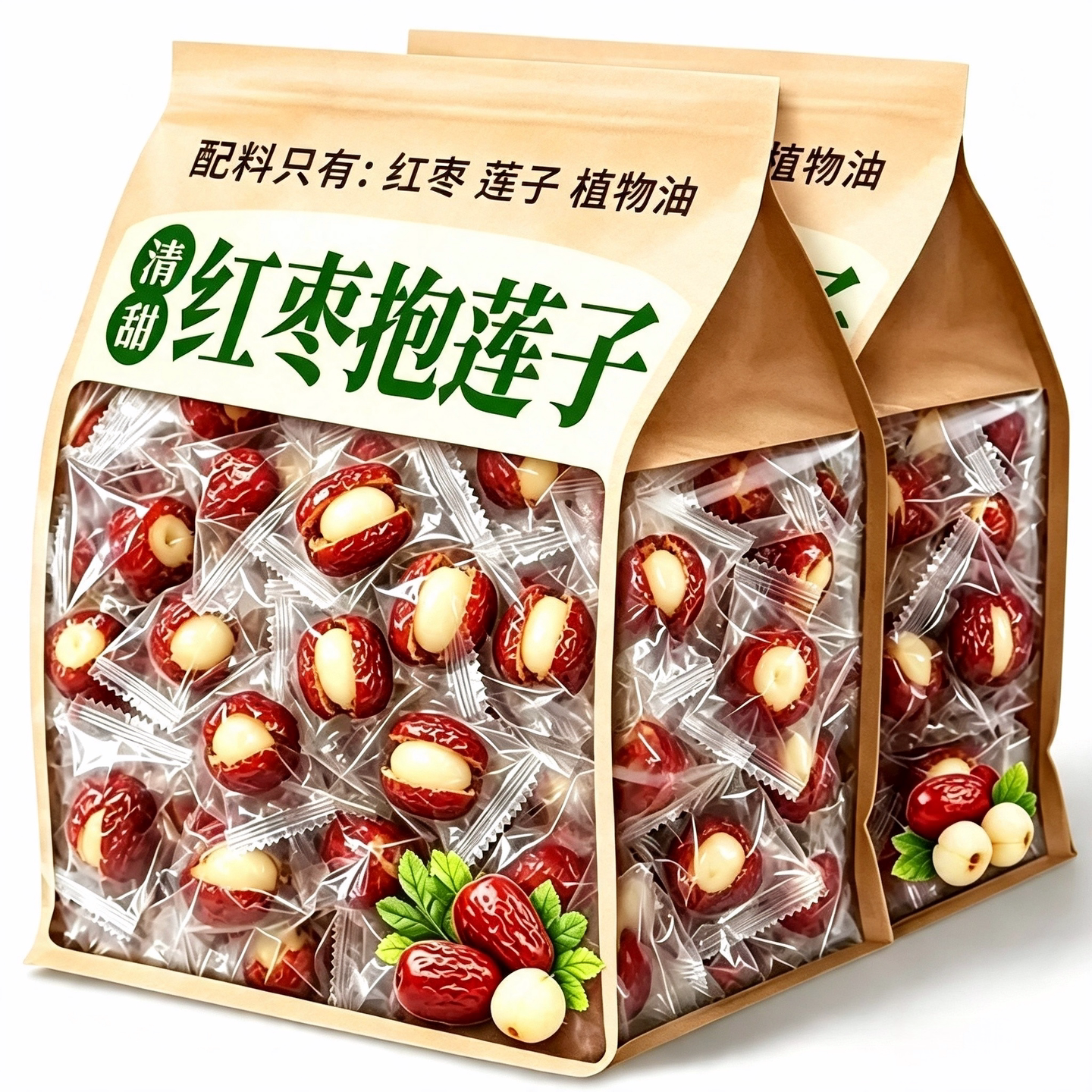 2026红枣抱莲子无核大红枣去核红枣莲子果肉饱满独立小袋装即食品
