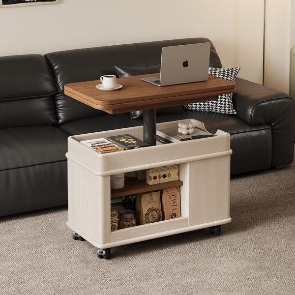 移动茶几推车可升降小户型实木客厅家用多功能中古风沙发折叠边几,住宅家具,家用茶台/茶桌,淘宝优惠券,粉丝福利购,淘宝优惠卷