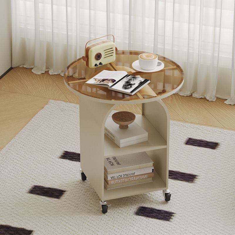 法式轻奢创意圆形床头柜小户型