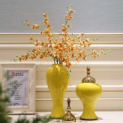 欧式轻奢台面花瓶摆件陶瓷花插现代简约玄关插花器客厅餐桌装饰品