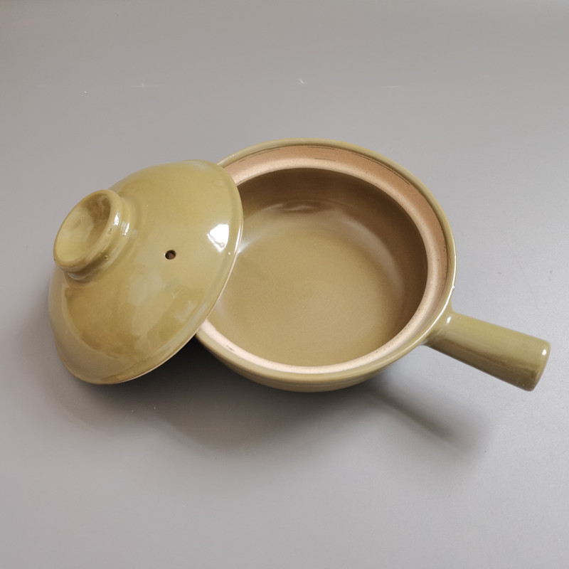 传统粗陶煲仔饭专用土砂锅家用单柄小沙J煲带手柄小号广东老式浅