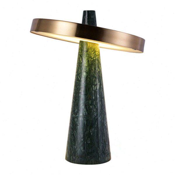 北欧现代简约绿色大理石台灯酒店大堂样板房客厅卧室书房装饰台灯