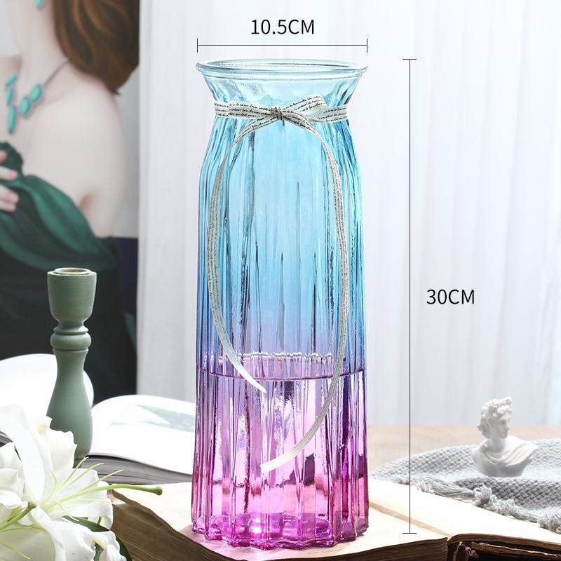 玻璃花瓶加d厚大号透明客厅摆件水培植物富贵竹百合插干花陶瓷花