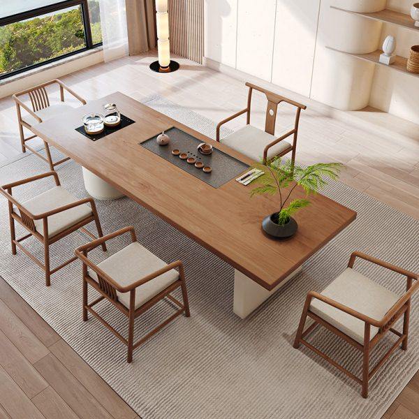 侘寂奶油风实木茶桌椅组合大板桌配套茶台烧水壶一体洽谈区泡茶桌,住宅家具,家用茶台/茶桌,淘宝优惠券,粉丝福利购,淘宝优惠卷