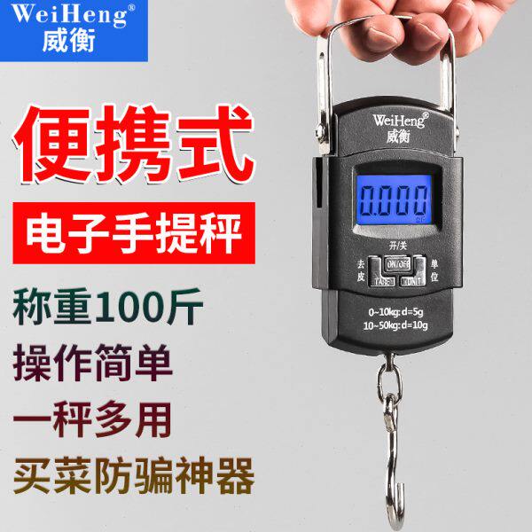 威衡电子称手提秤便携式高精度家用称重50kg迷你弹簧秤快递称小秤