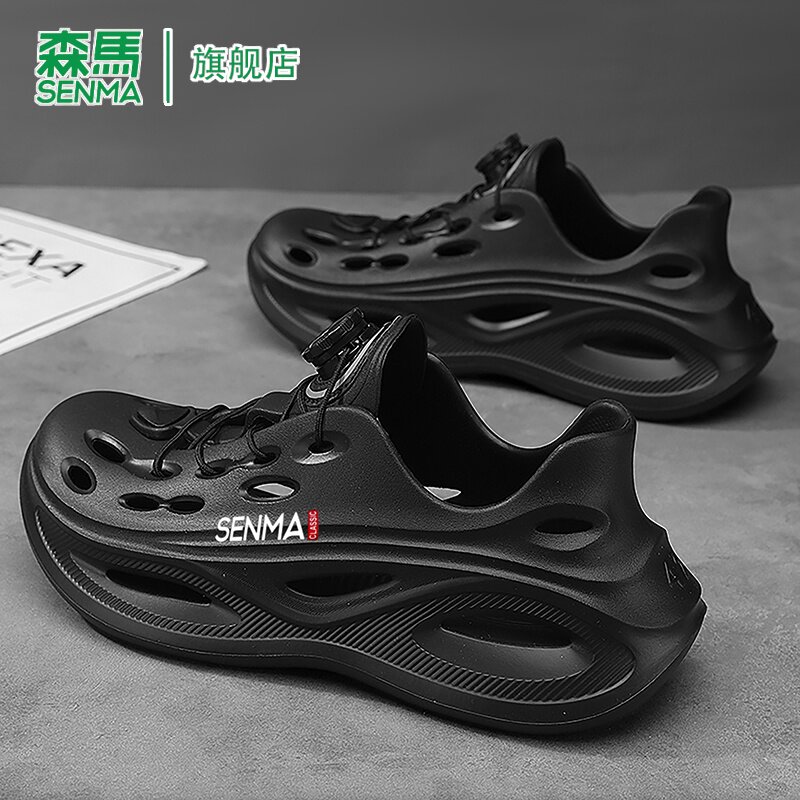 森马洞洞鞋男款2026夏季外穿防滑男士拖鞋户外开车涉水溯溪沙滩鞋