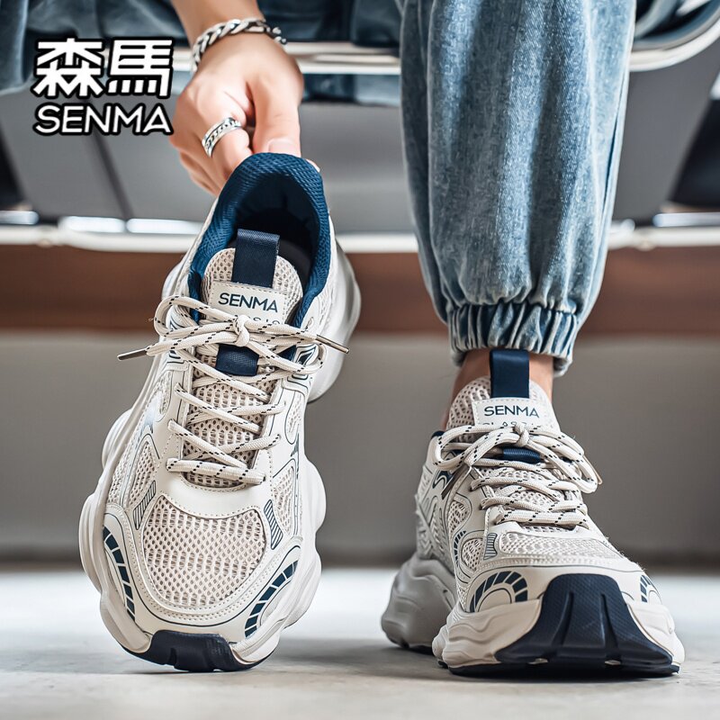 森马男鞋夏季2026新款网面透气休闲运动鞋青少年跑步增高老爹潮鞋