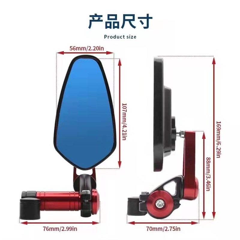 适用于雅马哈巧格i125改装原车位铝合金后视镜反光镜配件