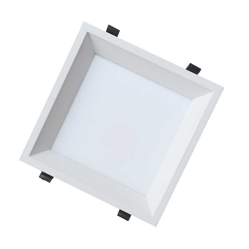 白黑色天花吊顶石膏板铝板卡扣暗装方形嵌入式弹簧led面板吸顶灯