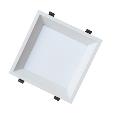白黑色天花吊顶石膏板铝板卡扣暗装方形嵌入式弹簧led面板吸顶灯