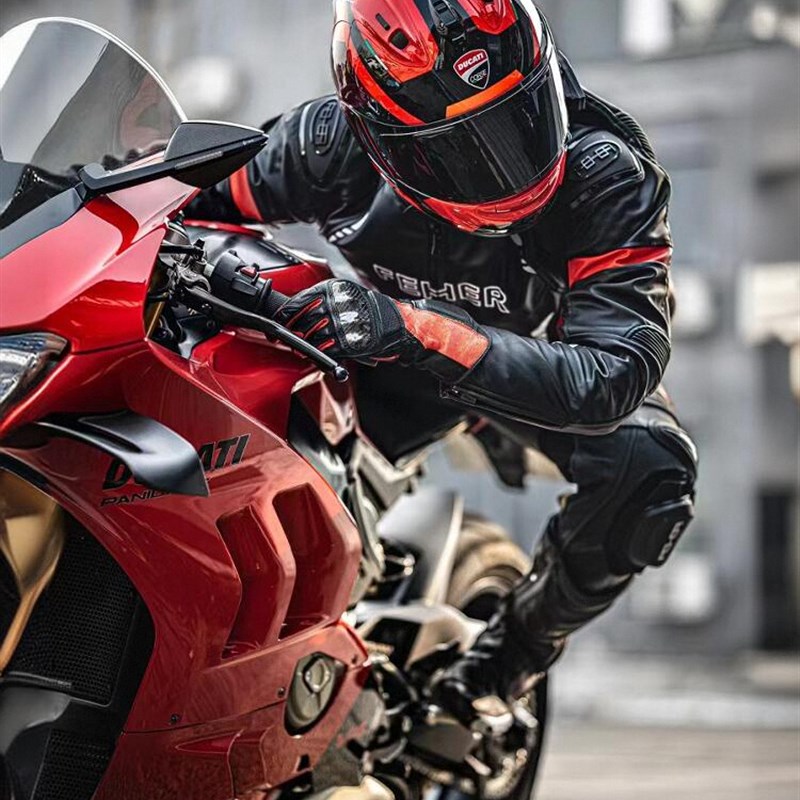 FEHER飞儿骑行服摩托车男女皮衣外套防风机车服大码赛车夹克四季