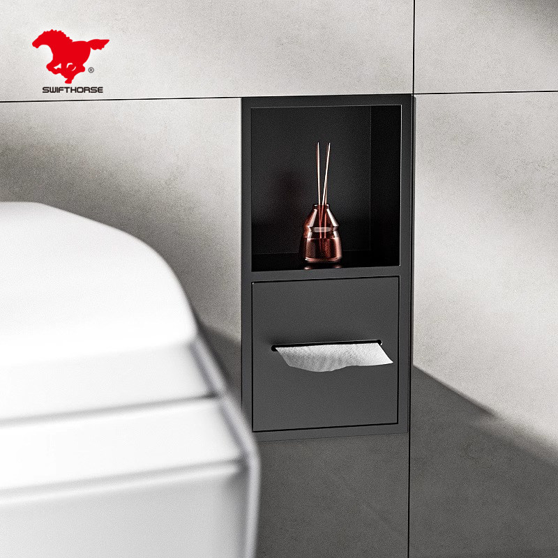 卫生间壁龛不锈钢嵌入式置物架厕所马桶壁龛浴室纸巾架壁柜