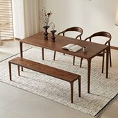 北美黑胡桃木长凳实木长凳子长条凳榫卯家用长凳餐椅创意床尾凳