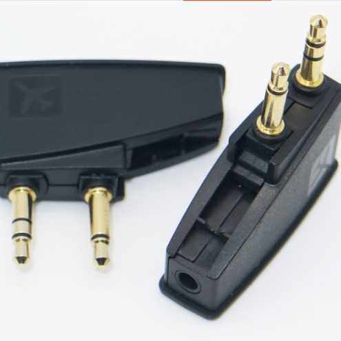 全新QC15 QC3耳机飞机插头 QC35 QC20I降噪耳机航空音频转接头