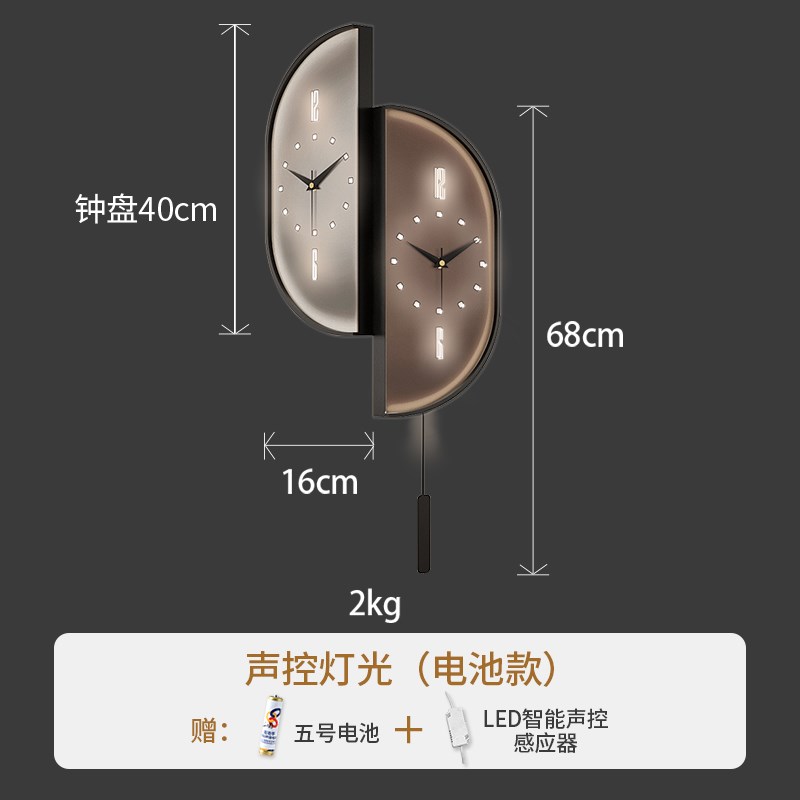 2025新c款客厅双面拐角钟表挂钟现代简约创意轻奢大气转角时钟挂