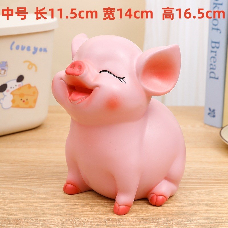 大号可爱猪存钱罐祇进不出超大容B量大人储蓄罐创意松弛感家居摆
