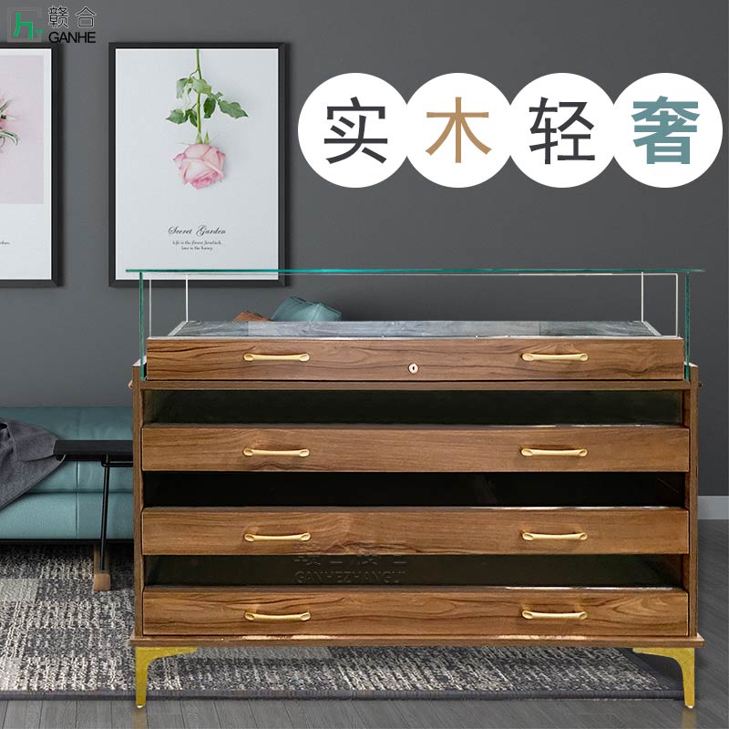珠宝佛牌展示柜古玩玉器陈列柜服装首饰饰品玻璃中岛柜台现代轻奢