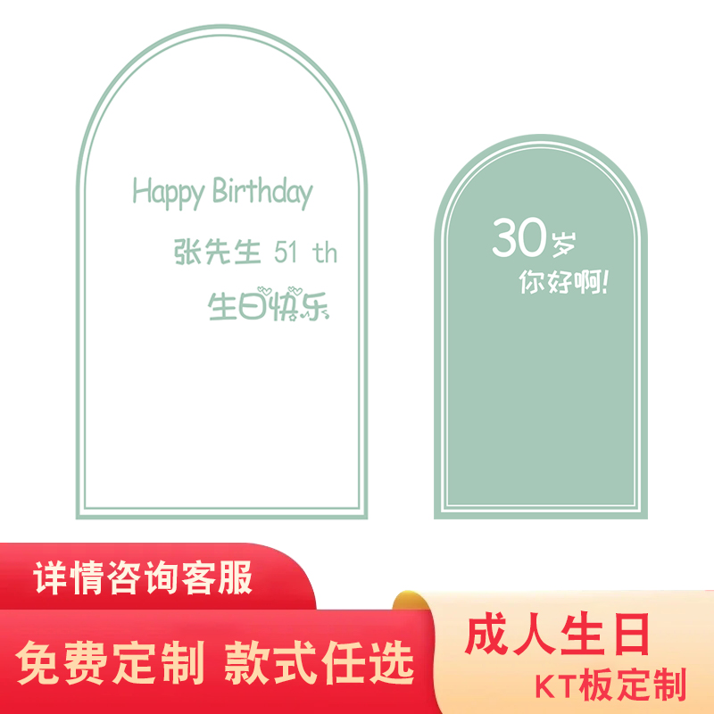 女孩男士网红生日装饰场景布置18岁成人礼气球室内背景墙单独kt板
