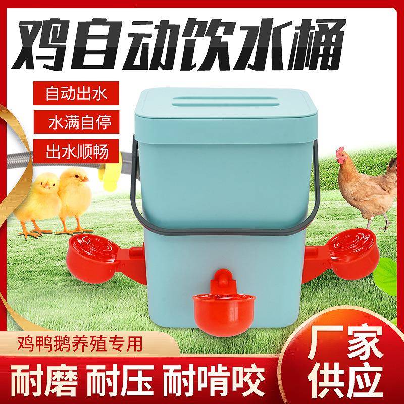 鸡用饮水桶家禽自动浮球饮水碗鸡鸭鹅饮水分配器悬挂式家禽饮水器