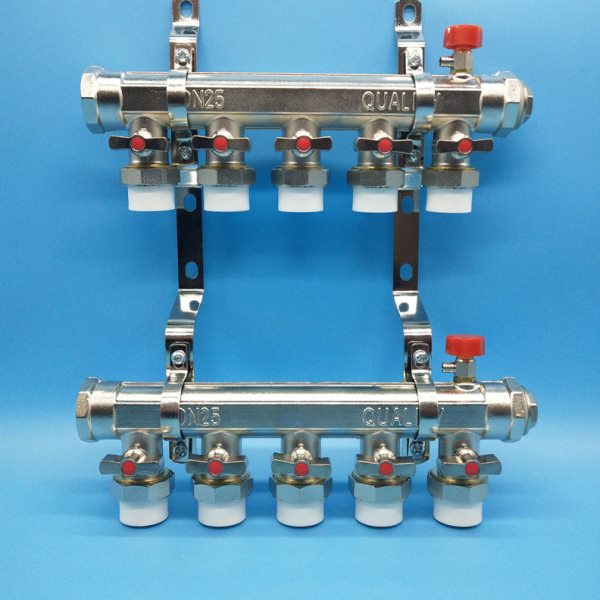 地暖分水器20PPR热熔分水器1寸DN25分水器25PPR黄铜分水器DN20