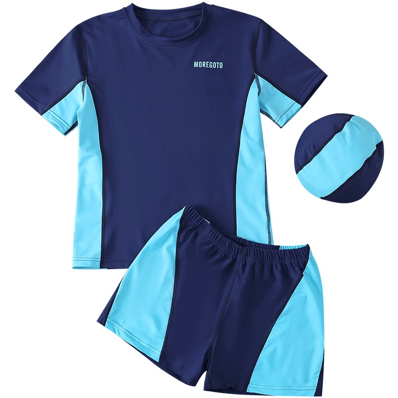 胖男童泳衣分体式加肥加大码中大童儿童温泉泳衣青少年Z男孩宽松