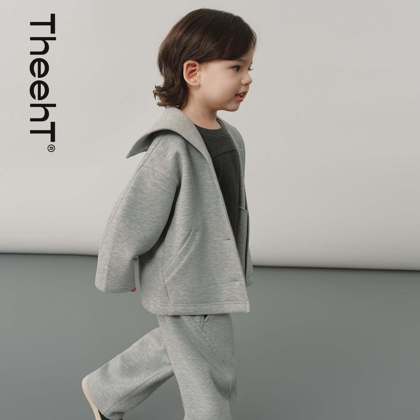 【新品上市】THEEHT童装秋冬宝宝套装男女童儿童羊毛棉海军领夹克
