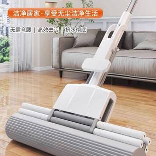 2F免手洗海绵拖把家用一拖净吸水大号胶棉拖头