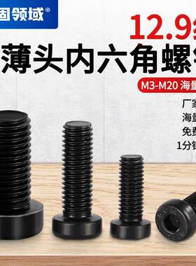DIN7984矮头内六角螺丝M3-M24圆柱头内六角螺栓薄头内六角螺钉